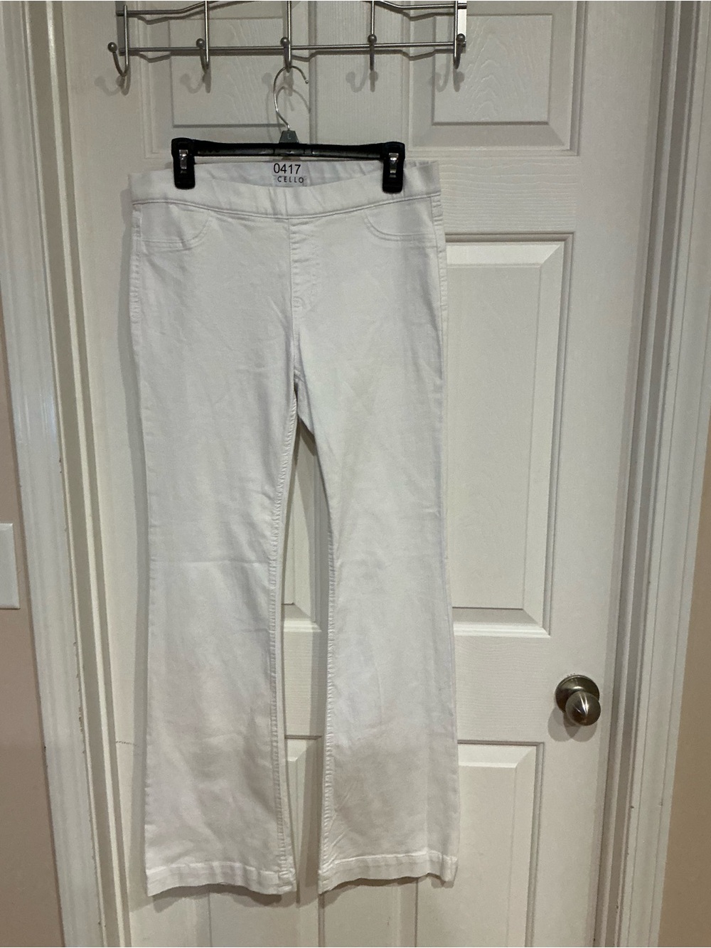 Cello White Stretch Flare Pants